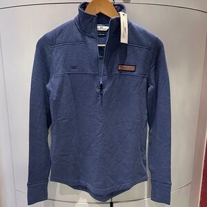 Women’s Vineyard vines the Shep shirt Bayside blue HeatherZip-Up Sweater in Navy